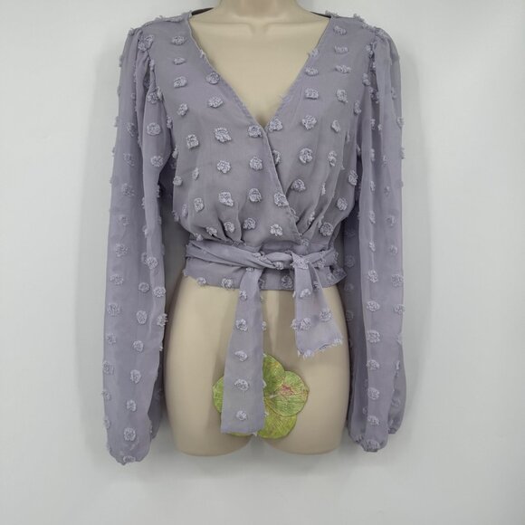 Altar'd State Top blouse Uo Altard State Floral Knit Crop Top lavender lilac pur - Picture 1 of 13